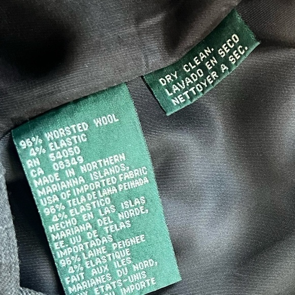 Lauren Ralph Lauren Vintage Wool Faux Fur Collar Blazer Jacket Gray Brown 12 - Picture 7 of 9